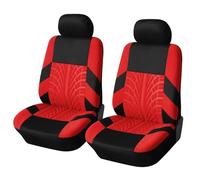 MGYMGY Car Seat Covers For Ford Aerostar B-MAX Bronco C-MAX Contour, Front Seat Covers, Full Set of Seat Protectors, Four Seasons Universal Embossed Print Cloth Design,Red-2 seats