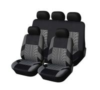 MGYMGY Car Seat Covers For Lexus LX/NX/RC/RX/RZ/UX, Front Seat Covers, Full Set of Seat Protectors, Four Seasons Universal Embossed Print Cloth Design,Grey- 5 seats