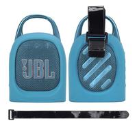 MGZNMTY Portable Silicone Case for JBL Clip 5 Ultra Bluetooth Speaker with Removable Strap for Boat Bike Golf Cart (Blue)