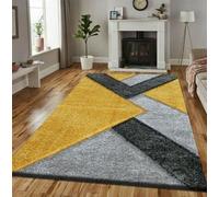 MH Bedding New Modern Shaggy Area Rug Soft And Elegant Machine Made Washable Anti Slip Area Rugs For Living Room, Bedroom Large Size and Small Size (Ochre Grey, 60 x 110 cm)