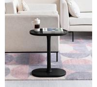 MH London Campbell C Shape Side Table Solid Wood Side Table Living Room Sofa Side Table Bedside Table Black End Table