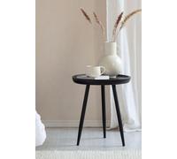 MH London 'Chervey' Round Side Table Solid Wood Bedside Table for Living Room & Bedroom - Small in Black MH London Black