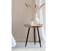 MH London 'Chervey' Round Side Table Solid Wood Bedside Table for Living Room & Bedroom - Small in Natural MH London Natural