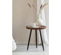 MH London 'Chervey' Round Side Table Solid Wood Bedside Table for Living Room & Bedroom - Small in Walnut MH London Walnut