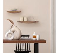 MH London Hutch Set Of 2 Solid Wood Wall Shelf Living Bedroom Kitchen Wall Mounted Natural Floating Shelves