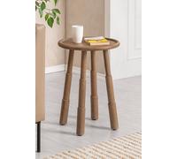 MH London Round Solid Mango Wood Side Table, Contemporary End Table for Living Room - Bali in Brown MH London Brown