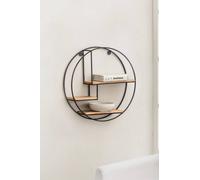 MH London Round Solid Wood Floating Shelf for Living Room or Study - Marly in Black MH London Black