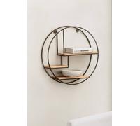 MH London Round Solid Wood Floating Shelf for Living Room or Study - Marly in Bronze MH London Bronze