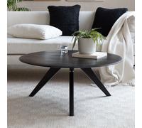 MH London Solid Wood Round Coffee Table for Living Room in Black MH London Black