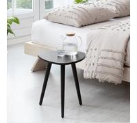 MH London Tora Triangle Solid Wood Side Table Living Room Side Table Bedside Black Wooden End Table