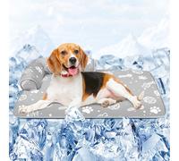 MH MYLUNE HOME Dog Cooling Mat with Supportive Pillows, 39"x28" Arc-Chill Fiber & Endothermic Color Changing Self Cooling Pad, Foldable & Washable Non-Toxic Summer Pet Blanket