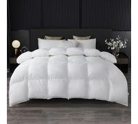 MH MYLUNE HOME Fluffy Down Alternative Comforter, All Season Duvet Insert Lightweight Bed Comforter Insert White Baffle Box Stitched with Corner Tabs (King All Season 90"X105")