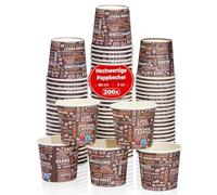 MH QUALITY Coffee Cups To Go 80 ml Espresso Cups - 200 x Premium Disposable Paper Cups | Environmentally Friendly & Recyclable | Coffee To Go Cups | For Hot and Cold Drinks