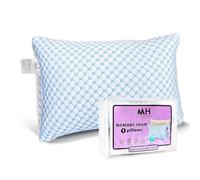 MH Traders 100% Shredded Memory Foam Pillow Firm pillows with 2 Comfort Zones Cooling & Bamboo Pillow Cover Cooling Gel Filling & Adjustable Height Pillows for Side Back & Front Sleepers (50x75CM)