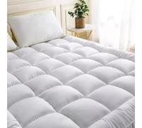 MH Traders Double Mattress Topper 10cm/4in Thick (137x190cm), Quilted Microfiber, Extra Deep Fill, Hotel-Style Comfort, Soft Breathable Bed Topper with Elastic Corner Straps
