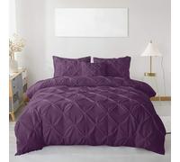 MH Traders Double Size Duvet Cover Sets with Pintuck Design - Double Duvet Set Crafted from 100% Egyptian Cotton with 200 Thread Count Double Bedding Set Pinch Pleated Quilt Double Size Design - Plum
