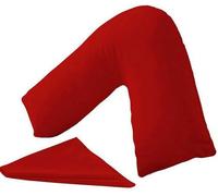 MH Traders Firm Support V pillows Red Orthopedic Support Pillow for Neck, Back & Shoulder Maternity & Pregnancy Pillow V Pillow with Microfiber Filling & Machine Washable