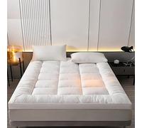 MH Traders King Size Mattress Topper 10cm/4in Thick (150x200cm), Quilted Microfiber, Extra Deep Fill, Hotel-Style Comfort, Soft Breathable Bed Topper with Elastic Corner Straps