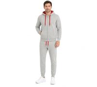 MH Traders Men’s Premium Fleece Tracksuit Set Full Zip Hoodie & Bottoms, Warm Comfortable Loungewear, Casual Sportswear for Gym, Travel & Everyday Wear (UK, Alpha, S, Regular, Regular, Grey)