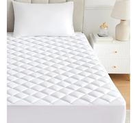 MH Traders Quilted Mattress Protector Extra Deep Fitted Mattress Topper Anti Allergy Pad Quilted Mattress Protector 30cm (King(150x200+30) cm)