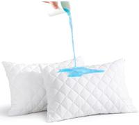 MH Traders Quilted Waterproof Pillow Protectors Pack of 2, Pillowcase are Breathable & Hypoallergenic White Bed Pillows Cover.(50 x 75 cm)