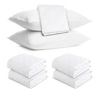 MH Traders Quilted Waterproof Pillow Protectors Pack of 4, Pillowcase are Ultra Soft & Breathable.Hypoallergenic White Bed Pillows Cover.