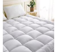 MH Traders Small Double Mattress Topper 4ft 10cm/4in Thick (120x190cm), Quilted Microfiber, Extra Deep Fill, Hotel-Style Comfort, Soft Breathable Bed Topper with Elastic Corner Straps.