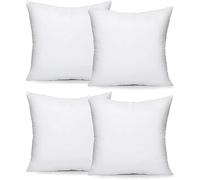 MH Traders Soft Support 4 Pack Cushion Inserts 40cm x 40cm (16 x 16 inch) Microfiber Fabric & Hollowfiber Filling Cushion Pads Hypoallergenic, White Cushion, Small Pillows