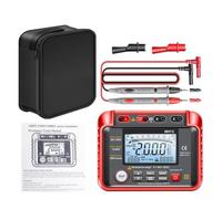 MH12 Digital Megohmmeter Insulation Grounding Resistance Meter 0.1MΩ-10GΩ 50V-1000V AC/DC Voltmeter DAR PI Test Data Storage ABS Case