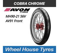 1 x MH90 21 56V REINF TL Avon Cobra Chrome Motorbike Tyre - Front