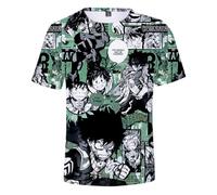 MHA T-Shirt Midoriya Izuku/Bakugo Katsuki Colorful Printed T Shirt Anime Summer Short Sleeve Casual Sports Shirt Tee Top for Men Women