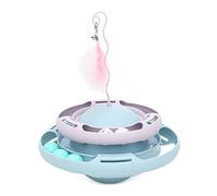 MHADBKH 2-Level Roller Track Cat Toy Rotating Kitten Toy Tumbler Teaser Toy Interactive Boredom Relief Pet Toy