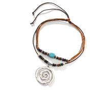 MHADBKH 2Pcs Vintage Spiraled/Tortoise/Butterfly Pendant Necklace Adjustable Length Neckchain with Natural Beads Charm for Women