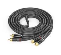 MHADBKH 2RCA to 2RCA Extension Cable 2 Male, Black straight head 8M | Gold Plate 2RCA Stereo Sound Extension Cable for Speakers Amplifiers Mixer HDTV Extender Cord Adapter Connector