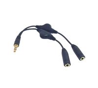 MHADBKH 3.5mm Male to Double Female Headphone Y Splitter Cable with Volumes Control Switches Splitter for PC