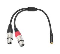 MHADBKH 3.5mm Stereo Female to Double Female Cable Adapter,Gold Plate Connectors,Balanced Double to 1/8 Adapter