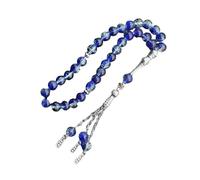 MHADBKH 33 Beads Muslims Rosary Ice Cracked Glass Tasbih with Tassels Pendant for Daily Prayers and Supply Prayer Accessories