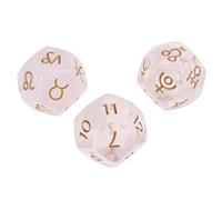 MHADBKH 3Pcs/Pack Astrological Dices 12 Sided Polyhedral Astrology Tarot Card Divination Dices Set