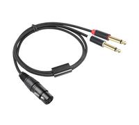 MHADBKH 3Pin Female to 2x 1/4inch Y Splitters Cable,Female 3Pin to Double 6.35mm Music Converters Adapters Cord