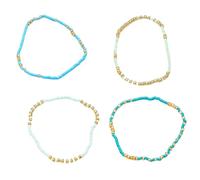 MHADBKH 4Pieces Stylish Bead Bracelet Adornment Set Offering Versatile Color Combinations For Women’s Accessories