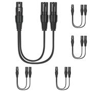 MHADBKH 5Pcs Balanced Microphone Y Cable Cord 3Pin Female to Double 3Pin Male Splitter Cord Adapter