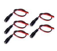 MHADBKH 5pcs DC5521mm Power Cable Female Connectors, Power Cable Power Pigtail Cable 2Color Wire for Electronic Devices