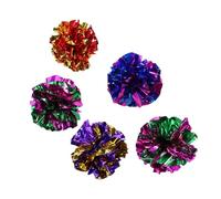 MHADBKH 5Pcs Kitten Chew Toy Teething Soft Colorful Sphere Crinkling Attractive Sphere Shape Teething Crinkle Balls Bulk