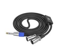 MHADBKH 6.35mm 1/4inch Male Y Splitter Cable 6.5mm to Double 3Pin Male Female Connectors Wire for Mixers and Amplifiers