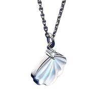 MHADBKH Adjustable Sterlings Silver Projection Shell Necklace Unique I Love You Light Neckchain Stylish for Men and Women