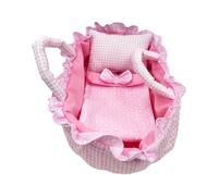MHADBKH Adorable 35cm Doll Carry Cot with Cozy Bedding Set Pretend Play and Narrative Moments Role Play Doll Accessories