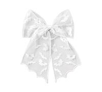 MHADBKH Bat Hair Clip For Women Halloween Cosplay Sweet Headgear Embroidered Tulle Veil Bowknot Hair Decoration Bat Embroidery Lace Hairpin