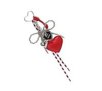 MHADBKH Bowknot and Heart Charm Keychain for Bags and Accessories Stylish Backpack Pendant Fashionable Braided Lanyard Keyring