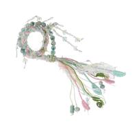 MHADBKH Chinese Tibetan Bracelet Flower Beaded Wrist Chain Ethnic Tassels Wristband Handcrafted Jewelry for