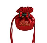 MHADBKH Christmas Gift Bag Drawstring Bags For Wedding Small Candy Jewelry Pouches With Bow & Decor X 5.9"